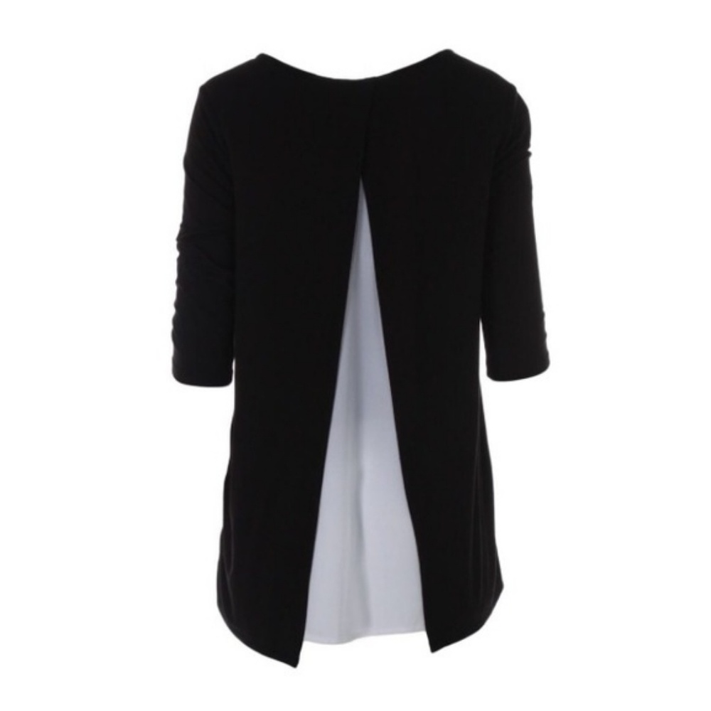 Lysse Surplice 3/4 Sleeve Split Back Top Shaper